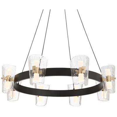 Possini Euro Design Possini Euro Dalca 32"w Matte Black Cast Glass 16-led Ring Chandelier