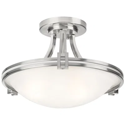 Possini Euro Design Possini Euro Deco 16" Wide Brushed Nickel Ceiling Light