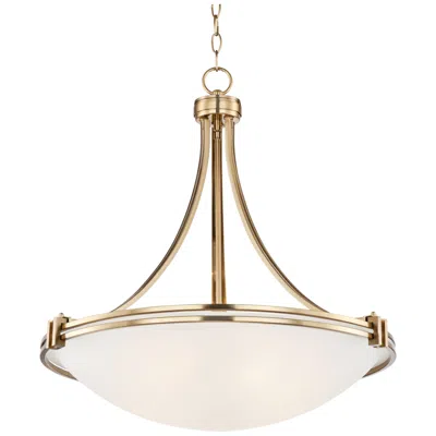 Possini Euro Design Possini Euro Deco 21 1/2" Wide Warm Brass Glass Bowl 3-light Pendant In Gold