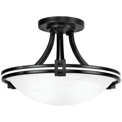 Possini Euro Design Possini Euro Deco Collection 16" Dark Bronze And White Glass
