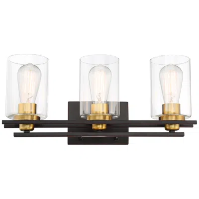 Possini Euro Design Possini Euro Demy 20" Wide Bronze And Gold 3-light Bath Light