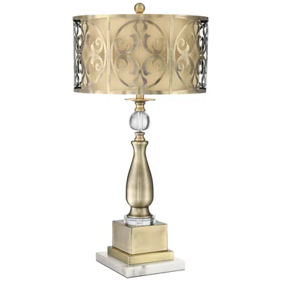 Possini Euro Design Possini Euro Doris 30 1/2" Metal Lamp With Square White Marble Riser