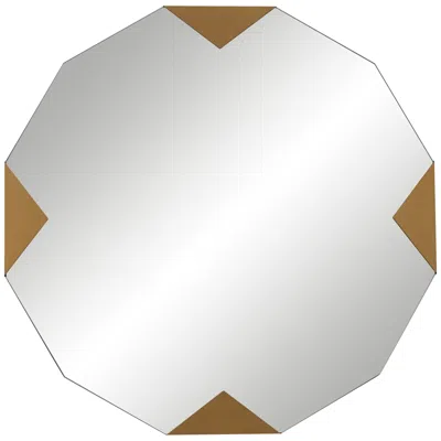 Possini Euro Design Possini Euro Drayden 31" X 31" Golden Triangles Wall Mirror