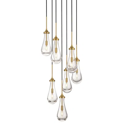 Possini Euro Design Possini Euro Droplet 19" Gold And Droplet Glass Multi-light Pendant