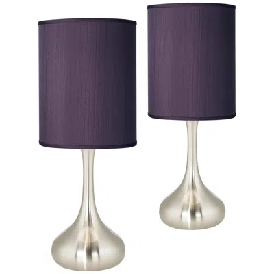 Possini Euro Design Possini Euro Droplet 23 1/2" Eggplant Purple Table Lamps Set Of 2