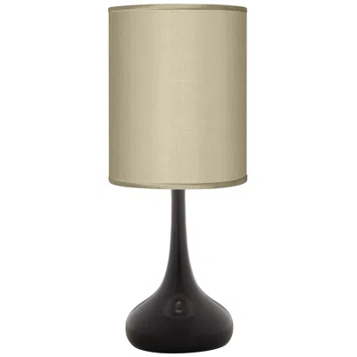 Possini Euro Design Possini Euro Droplet 23 1/2" Taupe Faux Silk And Black Table Lamp