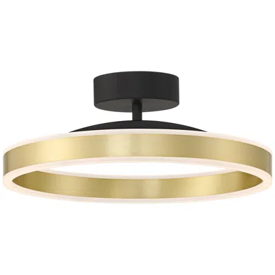 Possini Euro Design Possini Euro Edwin 16" Black And Brass Modern Led Ring Ceiling Light
