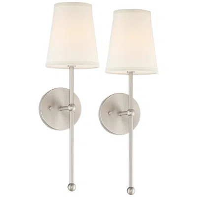 Possini Euro Design Possini Euro Elena 21" High Brushed Nickel Wall Sconce Set Of 2