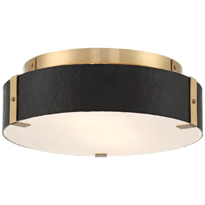 Possini Euro Design Possini Euro Elise 12 1/2" Wide Gold And Black Flush Ceiling Light