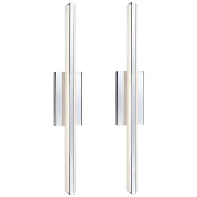 Possini Euro Design Possini Euro Eloe Chrome 31 1/4" High Linear Led Bath Light Set Of 2