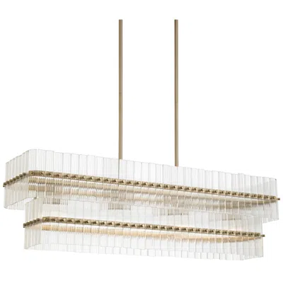 Possini Euro Design Possini Euro Emerson 36"w Matte Brass 4-light Linear Island Pendant