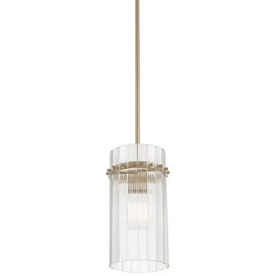 Possini Euro Design Possini Euro Emerson 7"w Matte Brass Fluted Glass Mini Pendant Light