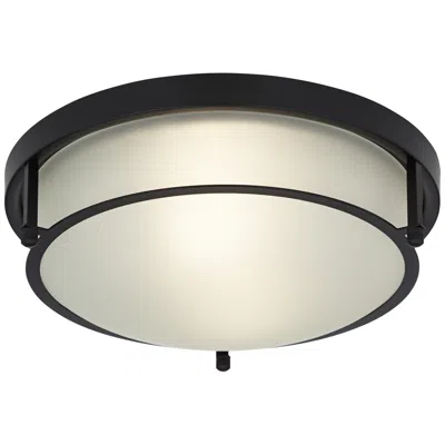 Possini Euro Design Possini Euro Encina 13" Wide Black And White Glass Ceiling Light