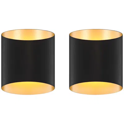 Possini Euro Design Possini Euro Everard 10" High Black And Gold Led Wall Sconce Set Of 2