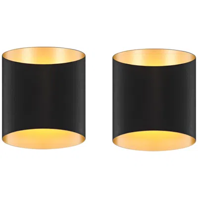 Possini Euro Design Possini Euro Everard 10"h Black Gold Led Outdoor Wall Light Set Of 2