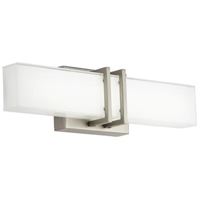 Possini Euro Design Possini Euro Exeter 17" High Nickel And Glass Modern Led Bath Light