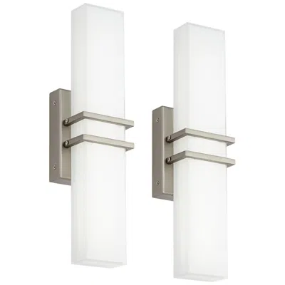 Possini Euro Design Possini Euro Exeter 17" High Nickel Led Bathroom Light Set Of 2