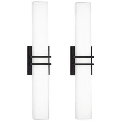 Possini Euro Design Possini Euro Exeter 24" High Black Led Bathroom Vanity Light Set Of 2