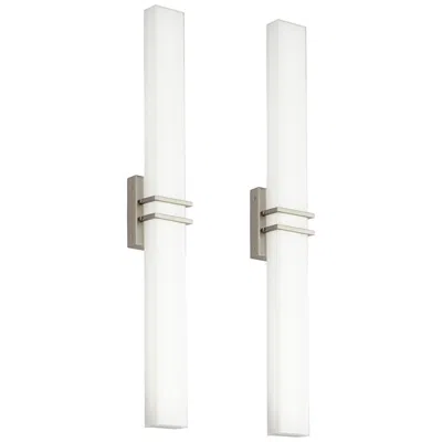 Possini Euro Design Possini Euro Exeter 36" High Nickel Led Modern Bathroom Light Set Of 2