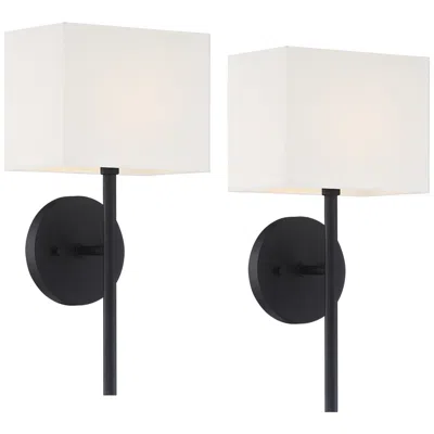 Possini Euro Design Possini Euro Favreau 16 1/4" High Black Wall Sconce Set Of 2
