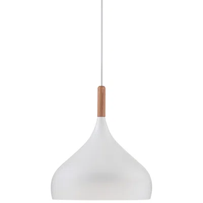 Possini Euro Design Possini Euro Felton 13" Wide White And Wood Modern Mini Pendant