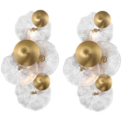 Possini Euro Design Possini Euro Filoli 16" High Gold Plated 2-light Wall Sconce Set Of 2