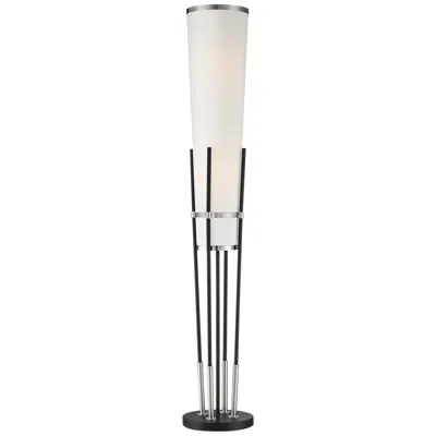 Possini Euro Design Possini Euro Flute 64" Satin Black Floor Lamp With Smart Socket