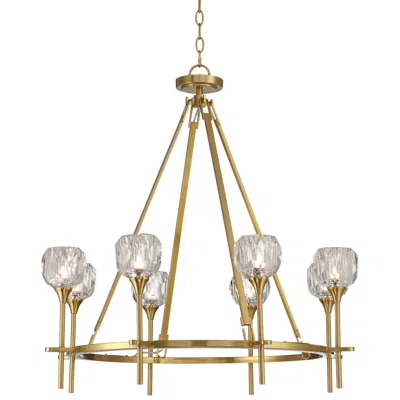 Possini Euro Design Possini Euro Francie 32" 8-light Crystal Glass Gold Ring Chandelier