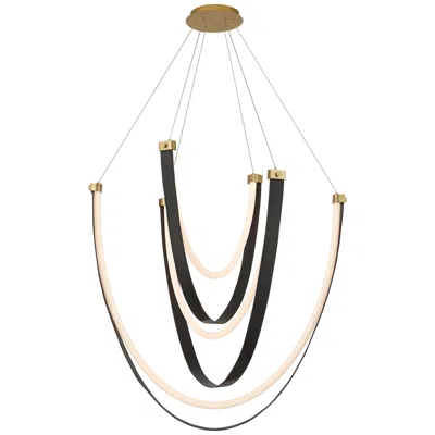Possini Euro Design Possini Euro Galiva 38"w Bronze And Black Leather Led Pendant Light
