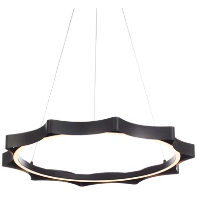 Possini Euro Design Possini Euro Gearworks 30" Wide Matte Black Led Ring Pendant Light