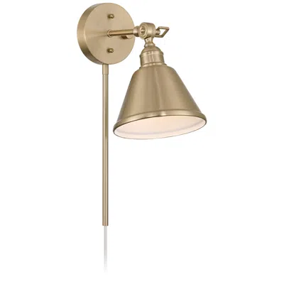Possini Euro Design Possini Euro Georgianna 19 3/4" High Satin Brass Plug-in Wall Lamp