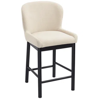Possini Euro Design Possini Euro Gia 26 1/2" High Valdese Oatmeal And Black Counter Stool