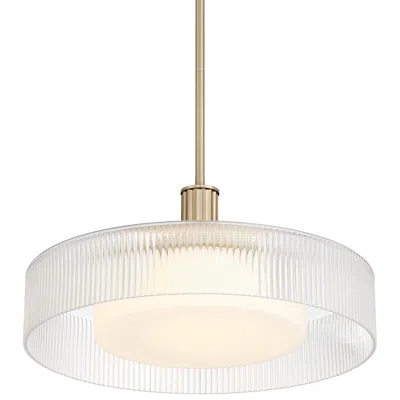 Possini Euro Design Possini Euro Gloria 18" Wide Satin Brass And Glass Led Pendant Light