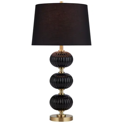 Possini Euro Design Possini Euro Grace 30" High Black And Fluted Glass Table Lamp
