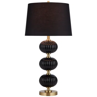 Possini Euro Design Possini Euro Grace 30" High Black Glass Table Lamp With Dimmer In Brown