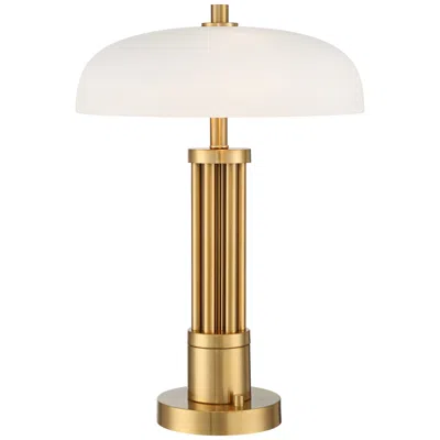 Possini Euro Design Possini Euro Granview 23" Brass And Dome Glass Dual Usb Lamp