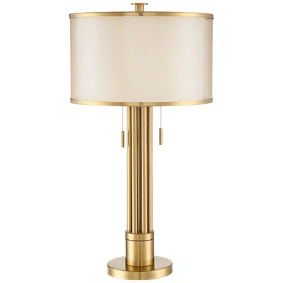 Possini Euro Design Possini Euro Granview 32 1/2" Brass Column Modern Luxe Table Lamp