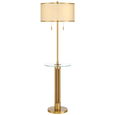 Possini Euro Design Possini Euro Granview 66" High Glass Table Floor Lamp With Usb Ports