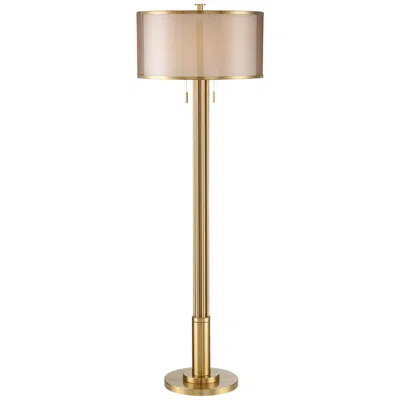 Possini Euro Design Possini Euro Granview Brass 70 1/2" Tall Floor Lamp With Double Shade