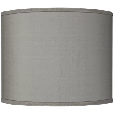 Possini Euro Design Possini Euro Gray Faux Silk Drum Lamp Shade 14x14x11 (spider)