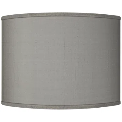 Possini Euro Design Possini Euro Gray Faux Silk Drum Lamp Shade 15.5x15.5x11 (spider)