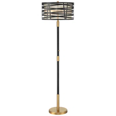 Possini Euro Design Possini Euro Halifax 64 1/2" Modern Caged Organza Shade Floor Lamp