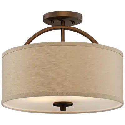Possini Euro Design Possini Euro Halsted 15" Wide Brushed Bronze Ceiling Light