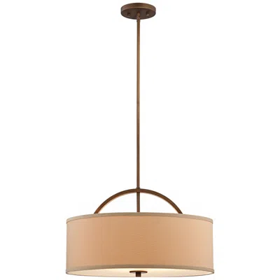 Possini Euro Design Possini Euro Halsted 20" Linen And Brushed Bronze Pendant Light