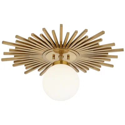 Possini Euro Design Possini Euro Hazel 24" Wide Sunburst Warm Antique Brass Ceiling Light