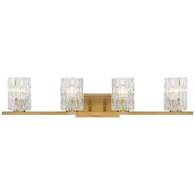 Possini Euro Design Possini Euro Icelight 36" Wide Ice Glass And Warm Brass Bath Light