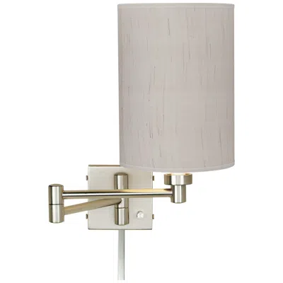 Possini Euro Design Possini Euro Ivory Linen Nickel Plug-in Swing Arm With Cord Cover