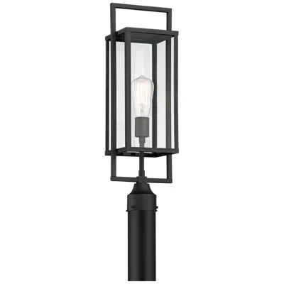 Possini Euro Design Possini Euro Jericho 22" High Black Modern Outdoor Post Light