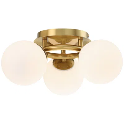 Possini Euro Design Possini Euro Jevan 18" Wide Brass Globe 3-light Ceiling Light