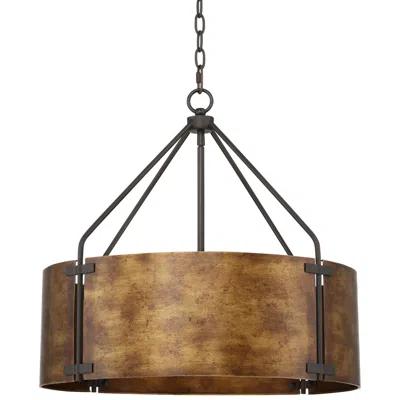 Possini Euro Design Possini Euro Julian 22" Wide Rustic Bronze Metal Drum Pendant Light